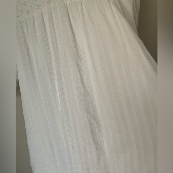 Boden White Cotton Gauze Material Eyelet Midi Dress Size 8 - Picture 5 of 14